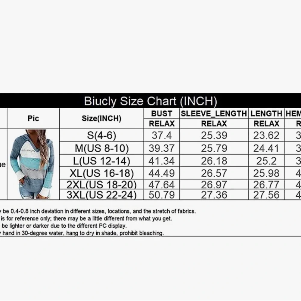 Biucly Color block Knit Top - Light Weight - Long Sleeve - Picture 5 of 7